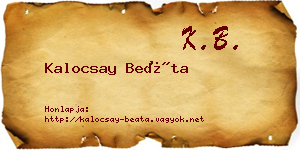 Kalocsay Beáta névjegykártya