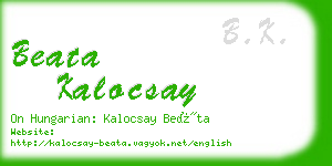 beata kalocsay business card
